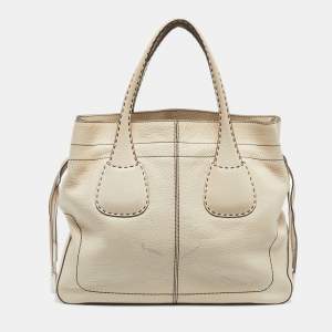 Pre Owned Tod's Beige Leather Restyling D Bag Media Tote