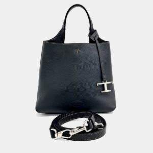 Tod's Black Leather Mini Tote and Shoulder Bag