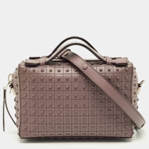 Pre Owned Tod's Dark Beige Leather Gommino Shoulder Bag