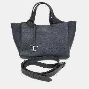 Pre Owned Tod's Black Leather Timeless Mini Tote and Shoulder Bag