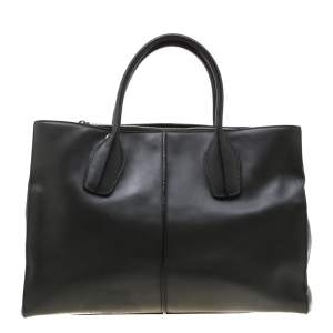Tod's Dark Grey Leather D-Styling Shopper Tote 