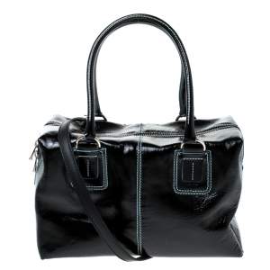Tod's Black Patent Leather Box Satchel