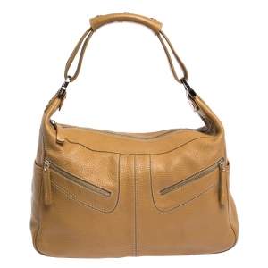 Pre Owned Tod's Light Brown Leather Micky Hobo