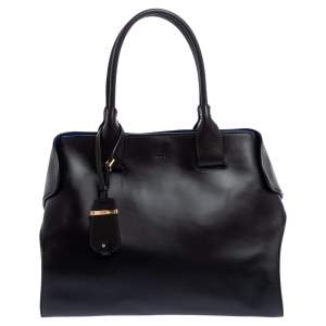Tod's Dark Brown Leather Cape Shopper Tote