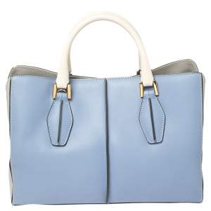 Pre Owned Tod's Tri Color Leather Small D-Cube Tote