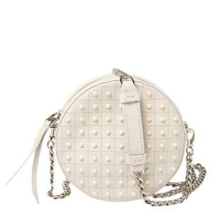 Tod's White Leather Round Gommini Crossbody Bag