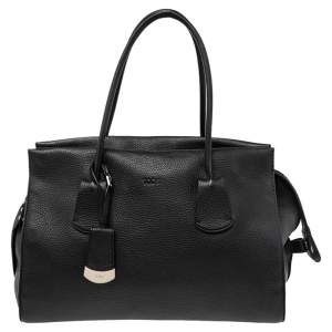 Tod's Black Pebbled Leather Tote