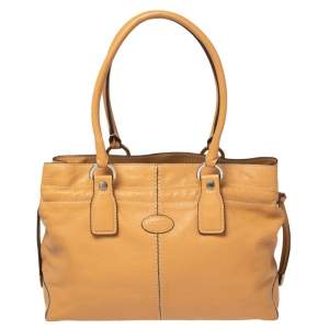 Tod's Tan Leather Restyling D Bag Media Tote