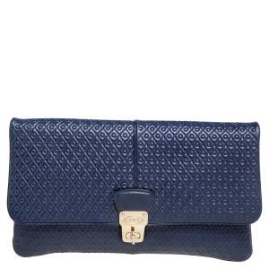 Tod's Blue Leather Signature Clutch