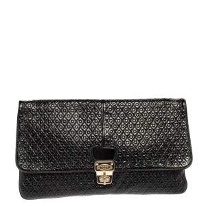 Tod's Black Patent Leather Flap Clutch
