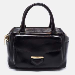 Tod's Black Leather Front Pocket Satchel