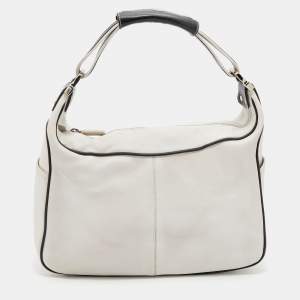 Tod's White/Black Leather Micky Hobo