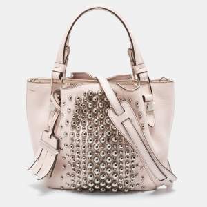 Tod's Light Pink Leather Micro Flower Tote