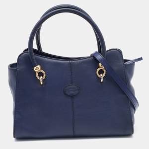 Tod's Navy Blue Leather Sella Satchel