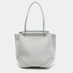 Tod's Light Blue Leather Wave Tote 