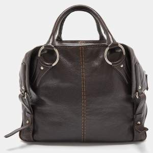 Tod's Dark Brown Leather Bowler Bag 