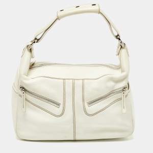 Tod's Off White Leather Miky Hobo