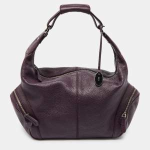 Tod's Purple Leather Charlotte Hobo