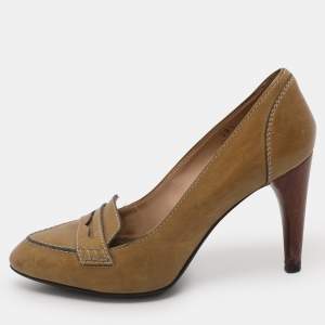 Tod's Green Leather Pumps Size 38.5