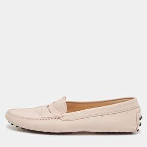 Tod's Cream Leather Slip On Loafers  Size 38.5