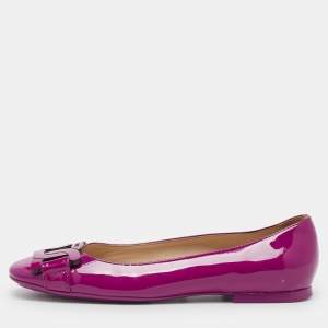 Tod's Mauve Purple Patent Leather Ballet Flats Size 37.5