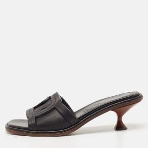 Tod's Black Leather Slide Sandals Size 37