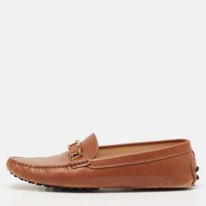 Tod's Brown Leather Penny Loafers Size 39.5