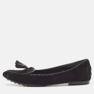 Tod's Black Suede Smoking Slippers Size 38