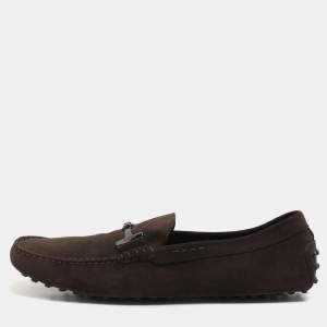 Tod's Brown Suede Penny Loafers Size 43.5