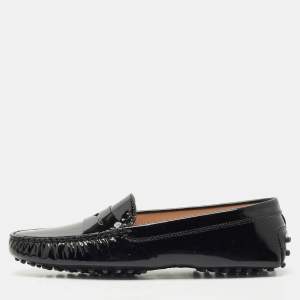 Tod's Black Patent Leather Penny Penny Loafers Size 39
