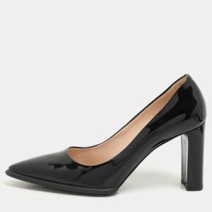 Tod's Black Patent Leather Pointed Toe Pumps Size 38