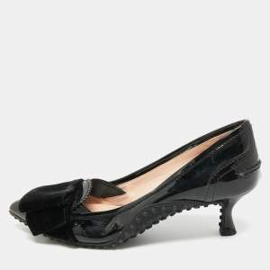 مملوكة مسبقًا حذاء كعب عالي تودز لوفرز جلد أسود مقاس 38