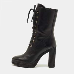 مملوكة مسبقًا Tod's Size 37 Black Leather Combat Boots