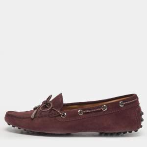 مملوكة مسبقًا Tod's Size 36.5 Purple Suede Driver Loafers