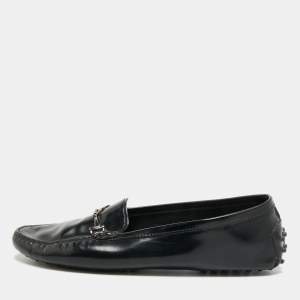 مملوكة مسبقًا Tod's City Gommino Size 41 Black Leather Loafers