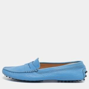 مملوكة مسبقًا Tod's Gommino Size 38.5 Blue Suede Loafers