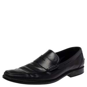 Tod's Black Leather Slip On Penny Loafers Size 44.5