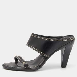 Tod's Black Leather Slide Sandals Size 38