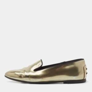 Tod's Metallic Leather Smoking Slippers Size 36