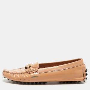 Tod's Beige Patent Slip On Loafers Size 34.5