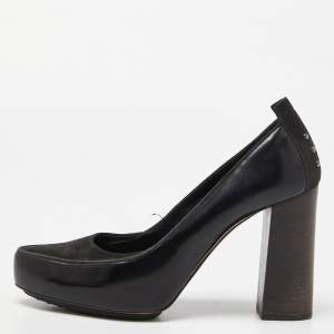 Tod's Black Suede and Leather Platform Pumps Size 39