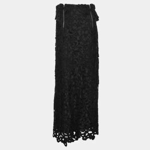 Pre Owned Toga Archieves Black Polyester and Chord Embroidered Strapless Midi Dress M