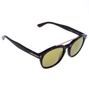 Pre Owned Tom Ford Brown/Green Tortoise Newman Sunglasses