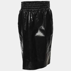 Tom Ford Black Leather Knee Length Skirt S