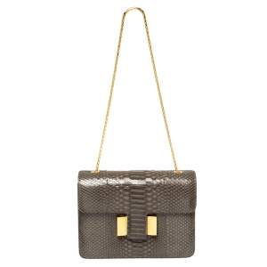 Tom Ford Dark Grey Python Medium Sienna Shoulder Bag