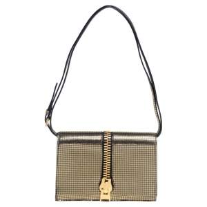 Tom Ford Black/Gold Nubuck And Foil Sedgwick Zip Clutch 