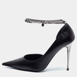 Tom Ford Black Leather Ankle Chain Pumps Size 40
