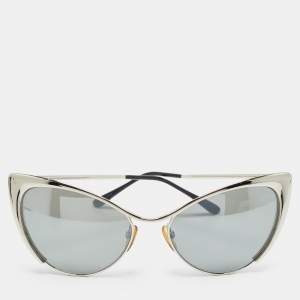 Tom Ford Silver Mirrored Natasya TF304 Cat Eye Sunglasses