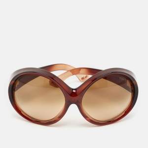 Tom Ford Brown Gradient Ali TF 0221 Round Oversized Sunglasses