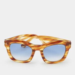 Tom Ford Tortoise Brown/Blue Gradient TF431Greta Square Sunglasses